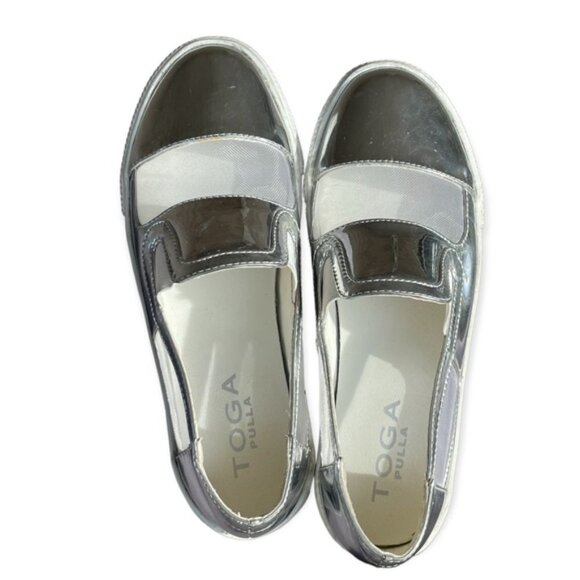 Toga PULLA silver chrome mesh platform loafers - Picture 12 of 12